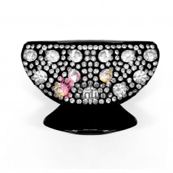 Clama pentru prins parul tip cleste CLM012BB Negru cu strasuri 